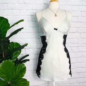 VS pastel blue lace slip silk like dress